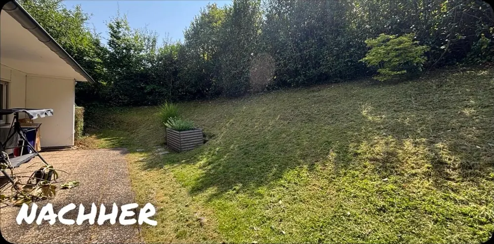 Nachher: Böschung an der Terrasse gemäht