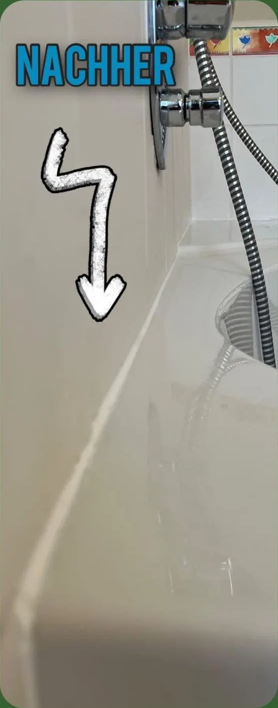 Nachher: Silikonfuge an der Wanne erneuert